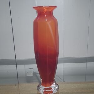 Elegant Orange Glass Vase